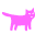 pink running cat